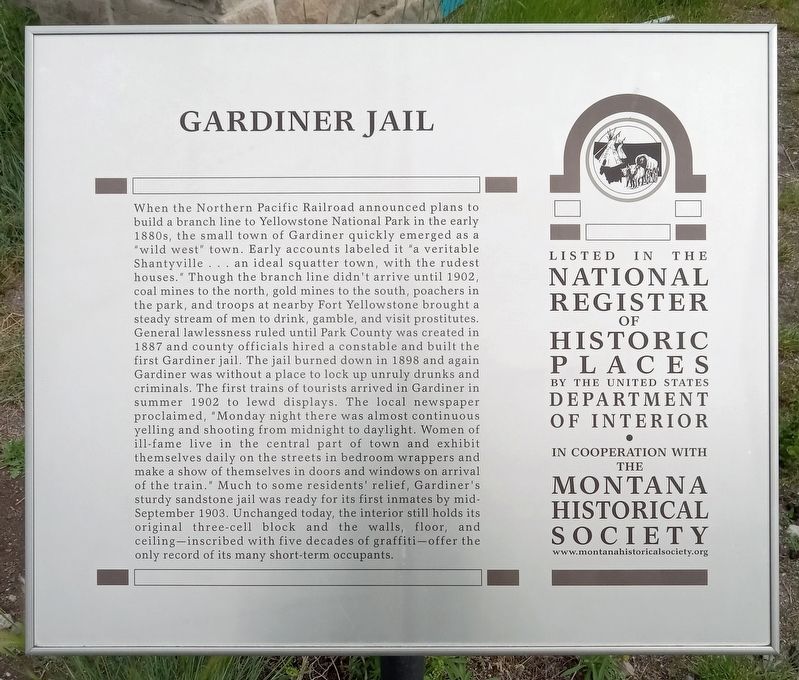 Gardiner Jail Marker image. Click for full size.
