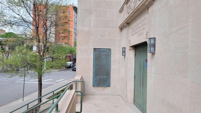 The Address by President Lincoln Marker is located along the outside wall of the museum image. Click for full size.
