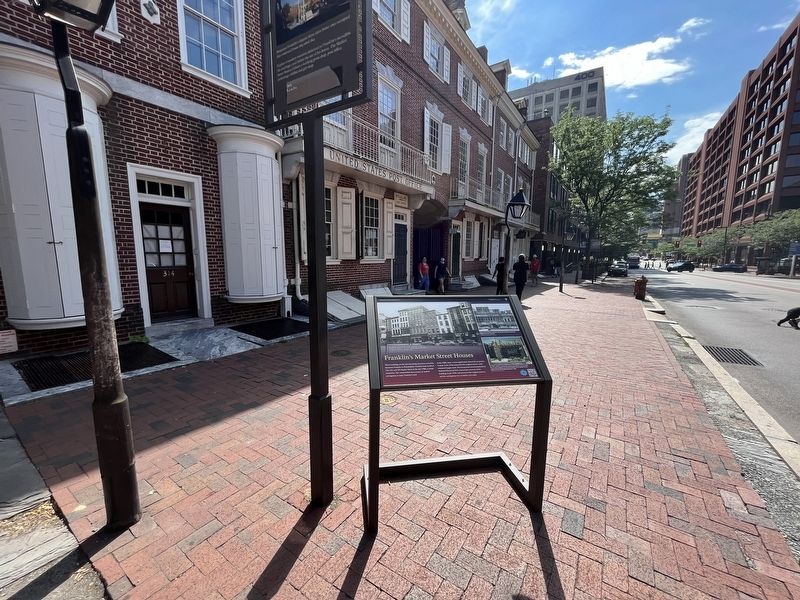 Franklin's Market Street Houses Marker. Click for full size. Franklin's Market Street Houses Marker image. Click for full size.