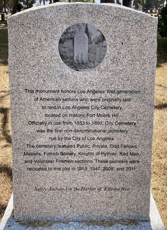 Los Angeles City Cemetery Marker image. Click for full size.
