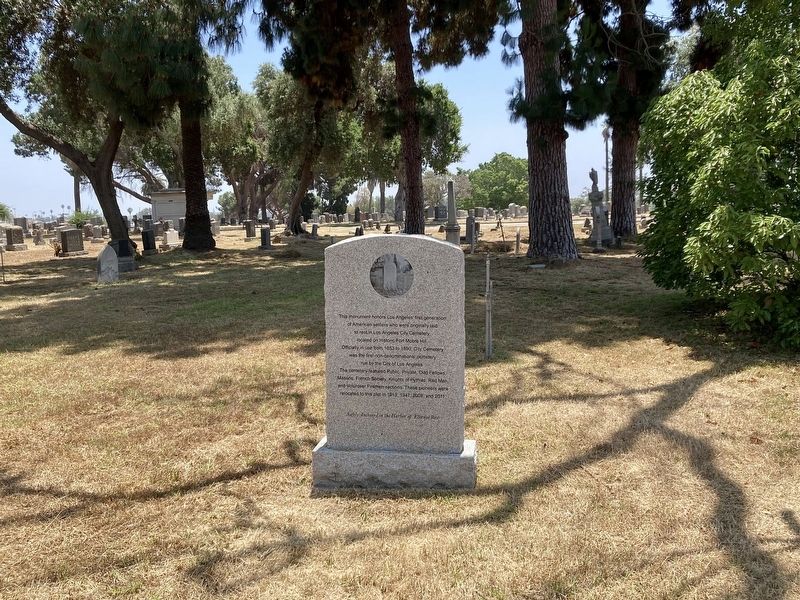 Los Angeles City Cemetery Marker. Click for full size. Los Angeles City Cemetery Marker image. Click for full size.