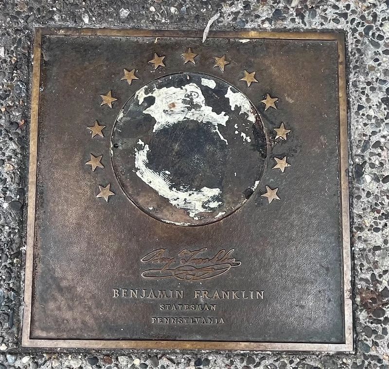 Benjamin Franklin plaque image. Click for full size.