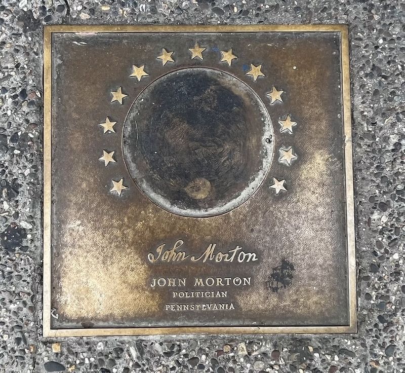 John Morton plaque image. Click for full size.