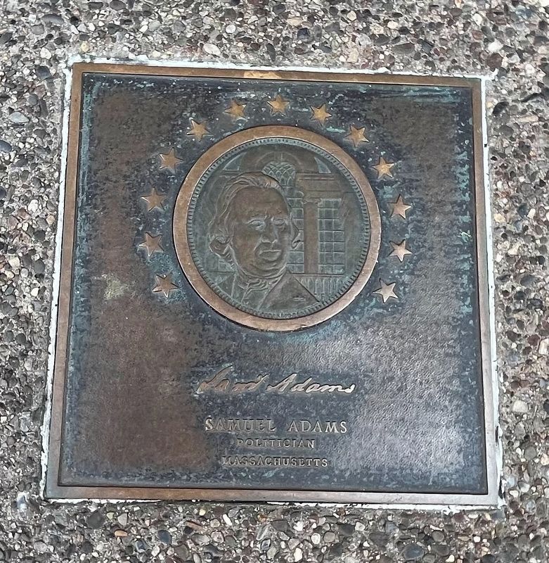Samuel Adams plaque image. Click for full size.