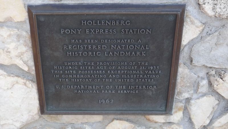 Hollenberg Ranch Pony Express Station National Historic Landmark Marker image. Click for full size.