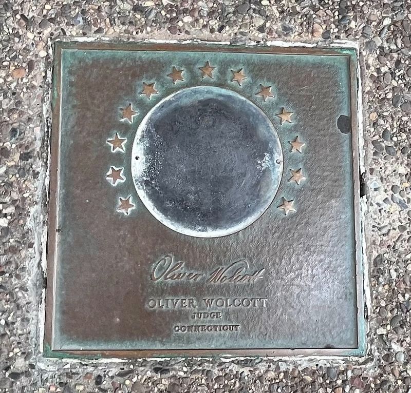 Oliver Walcott plaque image. Click for full size.
