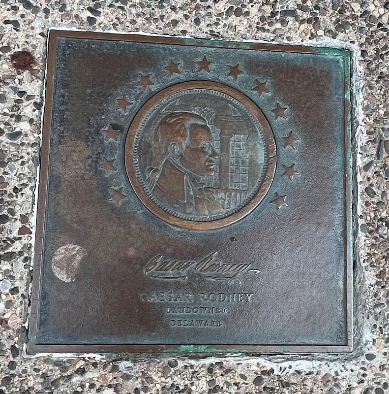 Caesar Rodney plaque image. Click for full size.