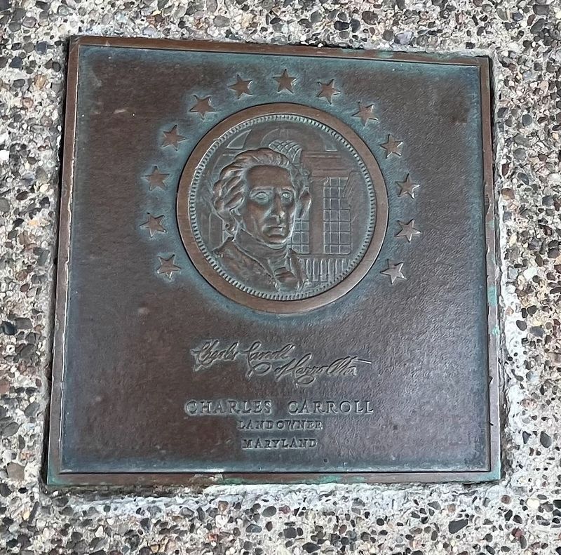 Charles Carroll plaque image. Click for full size.