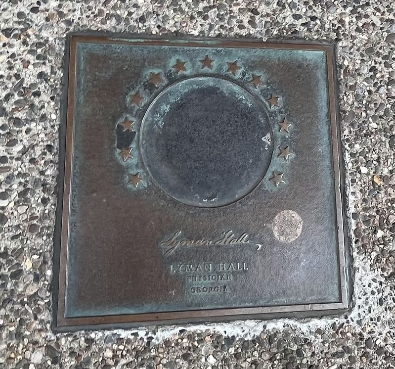 Lyman Hall plaque image. Click for full size.