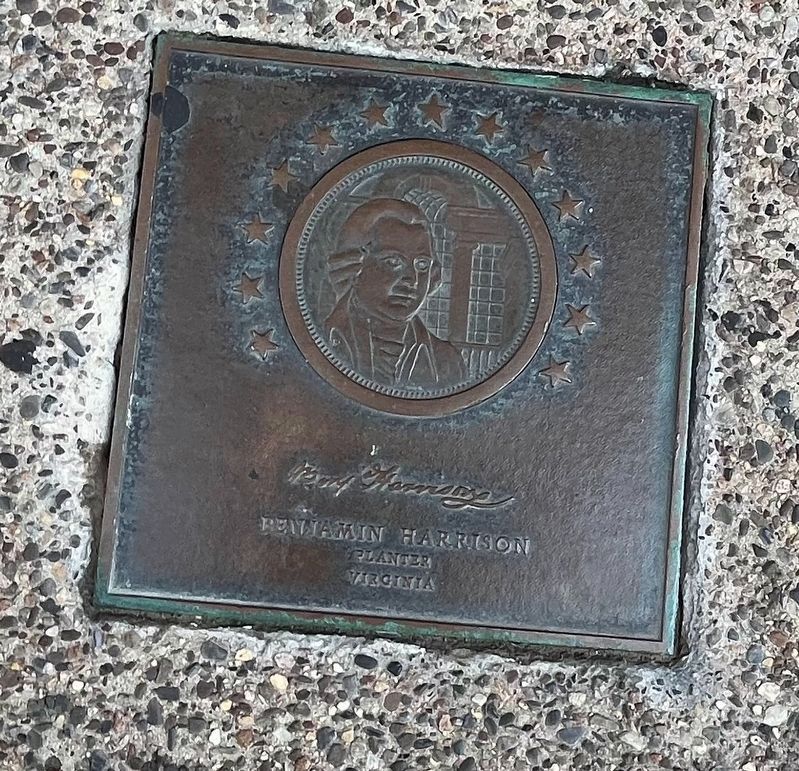 Benjamin Harrison plaque image. Click for full size.