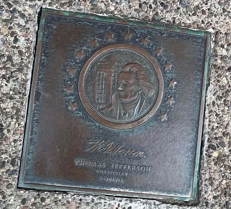 Thomas Jefferson plaque image. Click for full size.