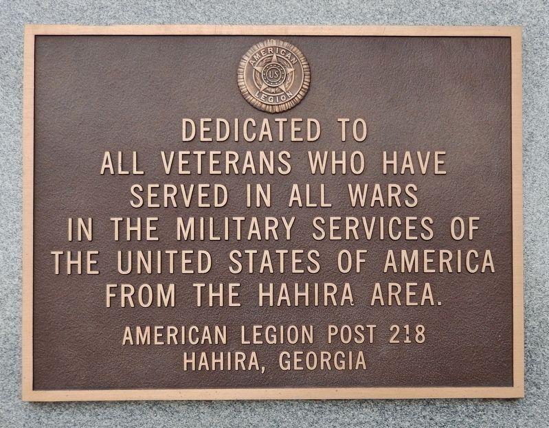 Hahira Veterans Memorial image. Click for full size.