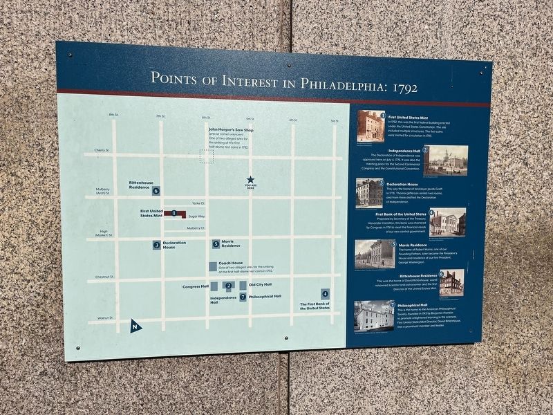 Points of Interest in Philadelphia: 1792 Marker image. Click for full size.