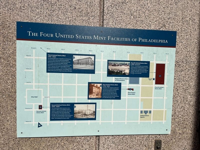 The Four United States Mint Facilities of Philadelphia Marker image. Click for full size.