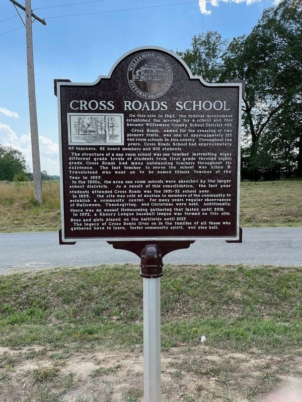Cross Roads School Marker. Click for full size. Cross Roads School Marker image. Click for full size.