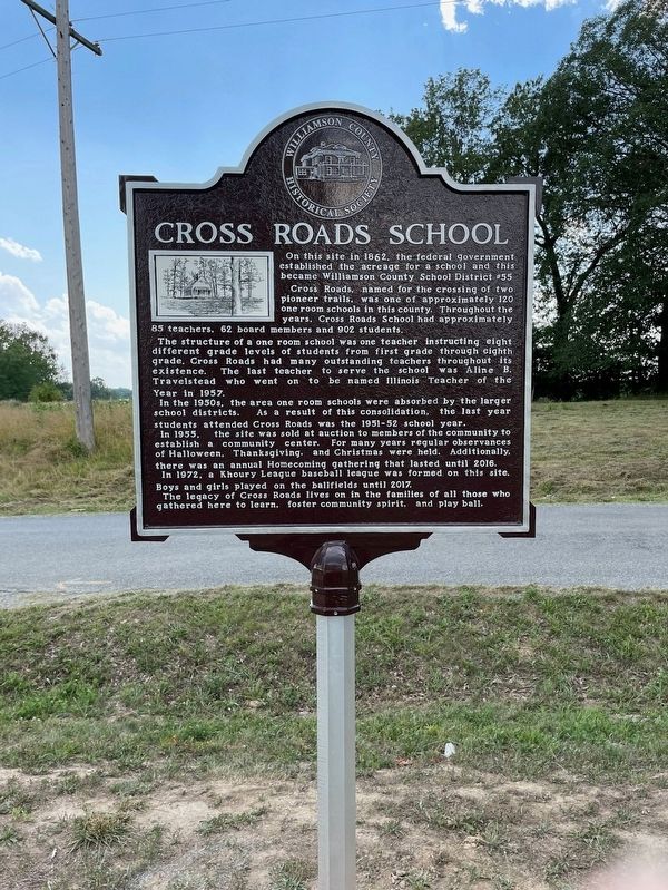 Cross Roads School Marker image. Click for full size.