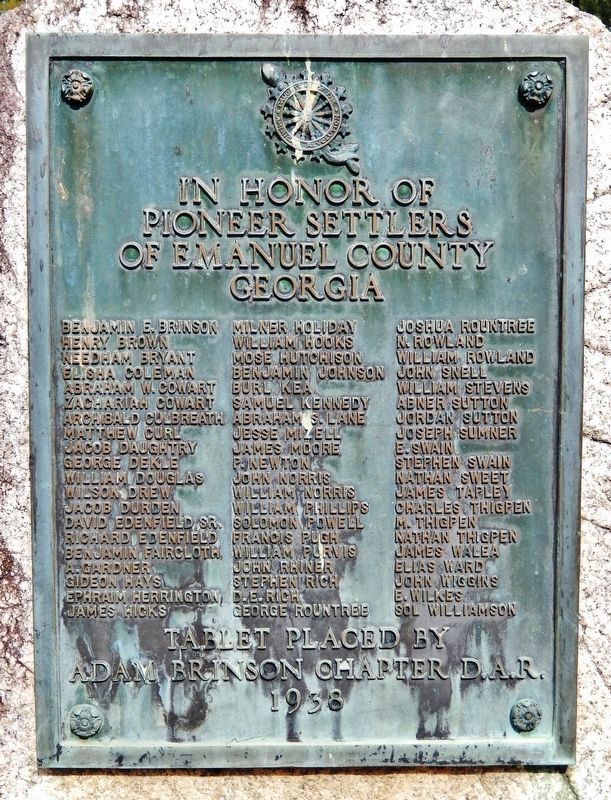 In Honor of Pioneer Settlers of Emanuel County Georgia Marker image. Click for full size.
