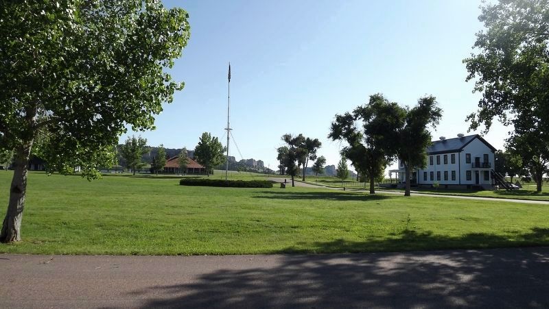 Post Headquarters and Parade Grounds. Click for full size. Post Headquarters and Parade Grounds image. Click for full size.