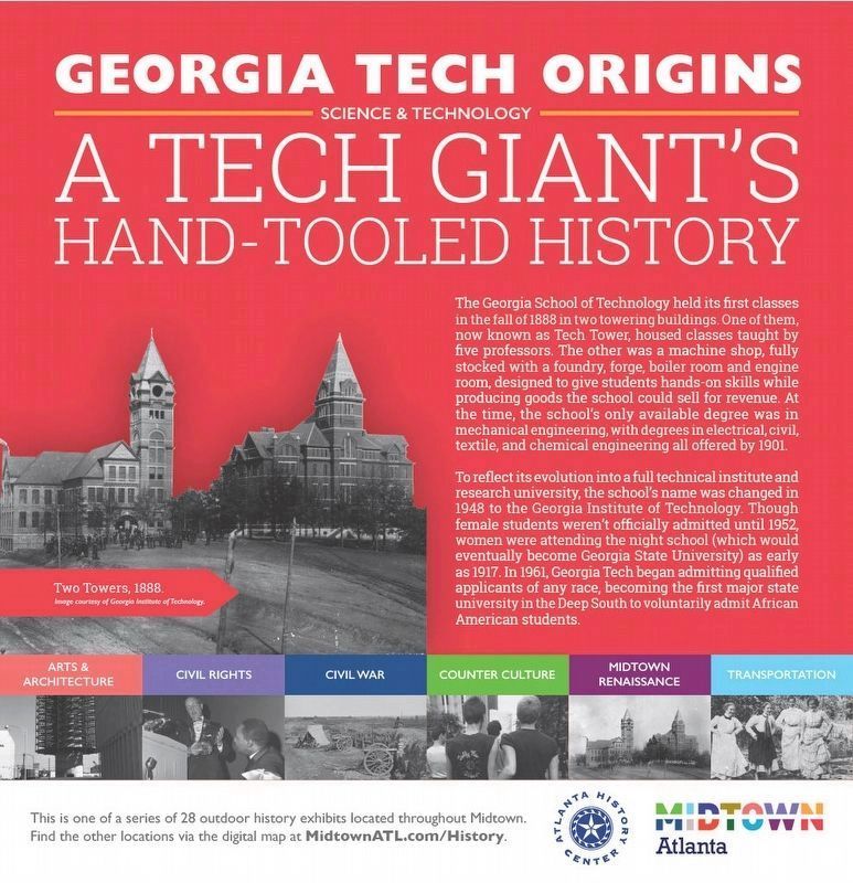 Georgia Tech Origins Marker image. Click for full size.