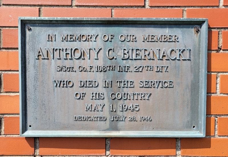 Anthony C. Biernacki Marker. Click for full size. Anthony C. Biernacki Marker image. Click for full size.