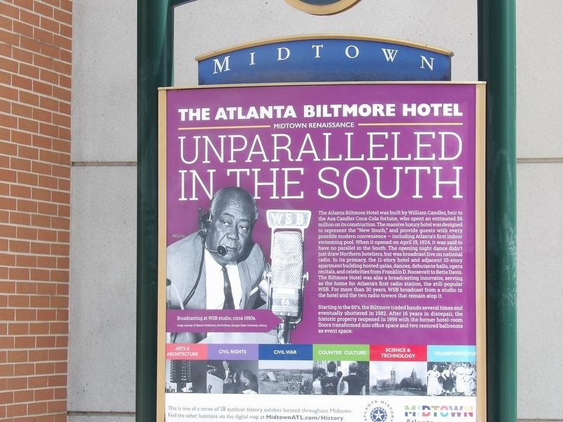 The Atlanta Biltmore Hotel Marker. Click for full size. The Atlanta Biltmore Hotel Marker image. Click for full size.