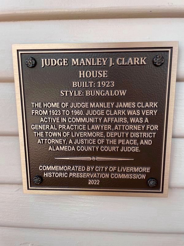 Judge Manley J. Clark House Marker image. Click for full size.