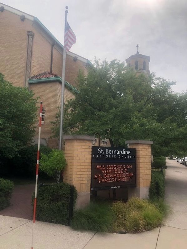 Saint Bernadine Parish signage. Click for full size. Saint Bernadine Parish signage image. Click for full size.