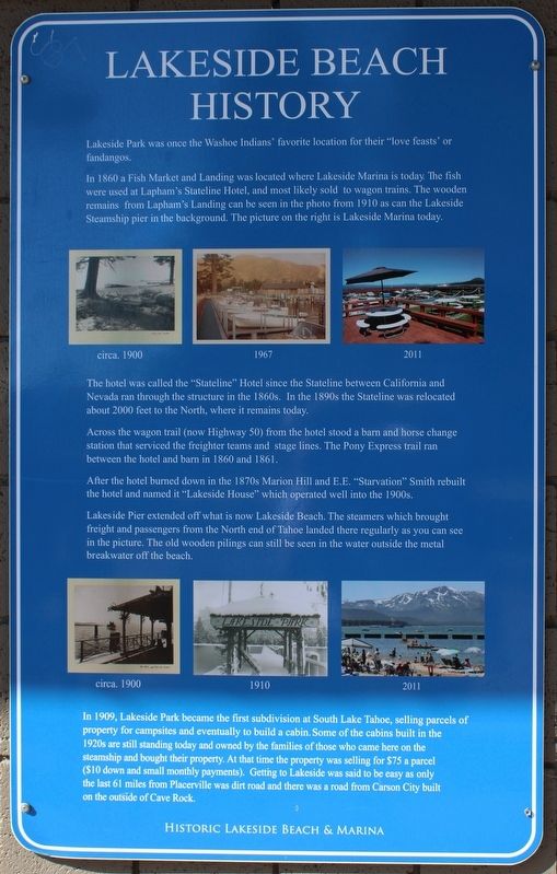 Lakeside Beach History Marker. Click for full size. Lakeside Beach History Marker image. Click for full size.