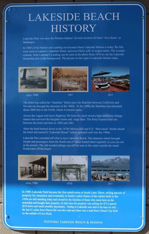 Lakeside Beach History Marker image. Click for full size.