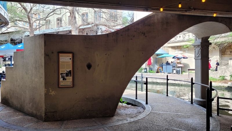 The Robert H.H. Hugman Marker is located under the bridge along the river walk image. Click for full size.