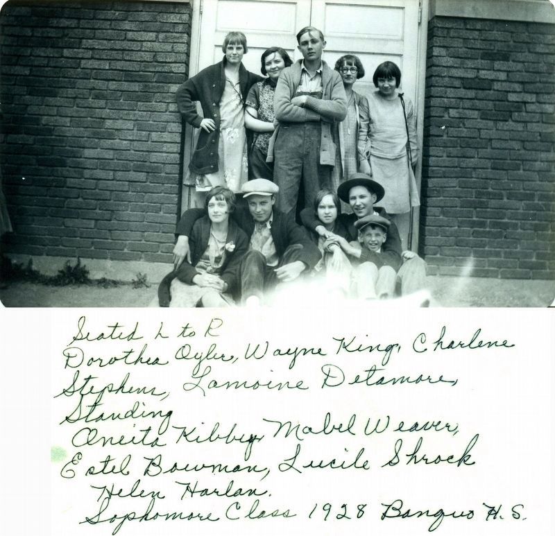 Banquo High School 1928 Sophomore Class. Click for full size. Banquo High School 1928 Sophomore Class image. Click for full size.