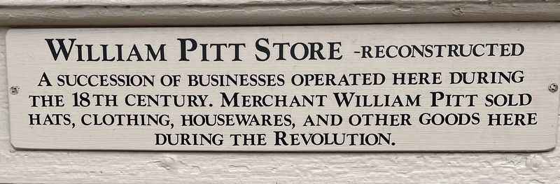 William Pitt Store Marker image. Click for full size.