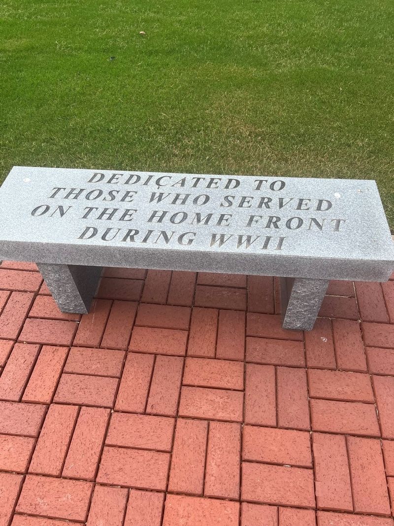Dedicated to WW II Veterans / Dedicated to those who Served on the Home front During WW II Marker. Click for full size. Dedicated to WW II Veterans / Dedicated to those who Served on the Home front During WW II Marker image. Click for full size.