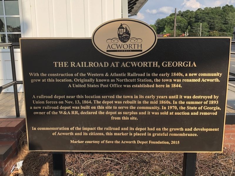 The Railroad at Acworth, Georgia Marker image. Click for full size.