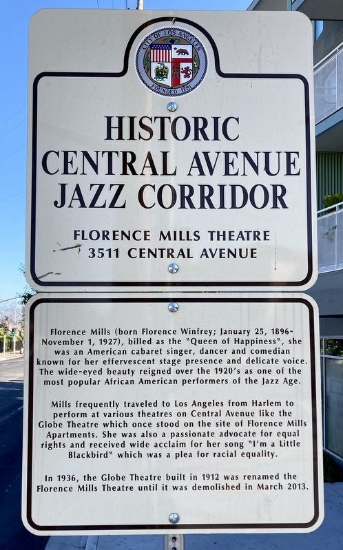 Florence Mills Theatre Marker image. Click for full size.