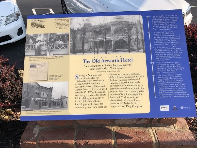The Old Acworth Hotel Marker image. Click for full size.