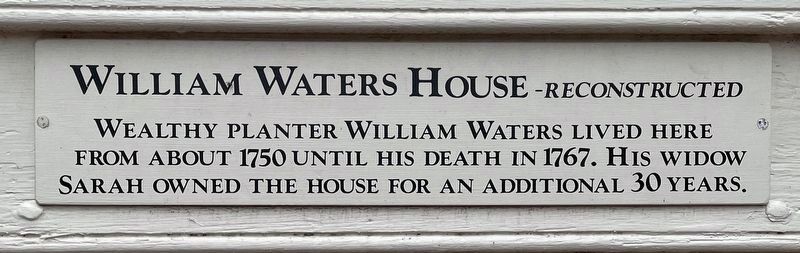 William Waters House Marker image. Click for full size.
