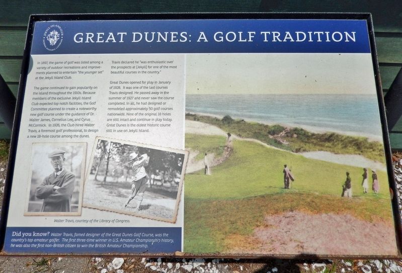 Great Dunes: A Golf Tradition Marker. Click for full size. Great Dunes: A Golf Tradition Marker image. Click for full size.