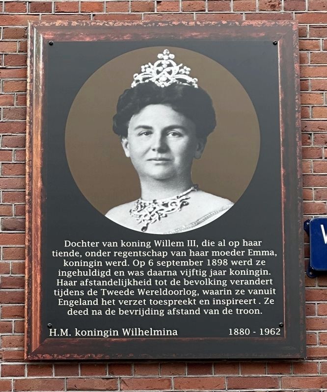 Koningin Wilhelmina / Queen Wilhelmina Marker image. Click for full size.