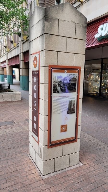 Welcome to Historic Houston Street Marker. Click for full size. Welcome to Historic Houston Street Marker image. Click for full size.