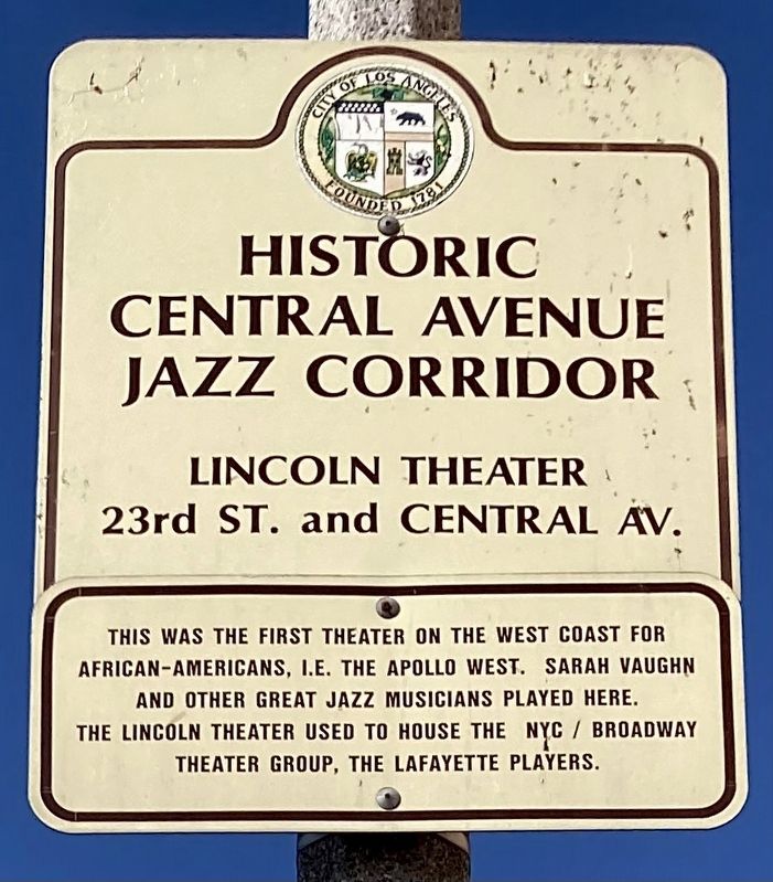 Lincoln Theatre Marker. Click for full size. Lincoln Theatre Marker image. Click for full size.
