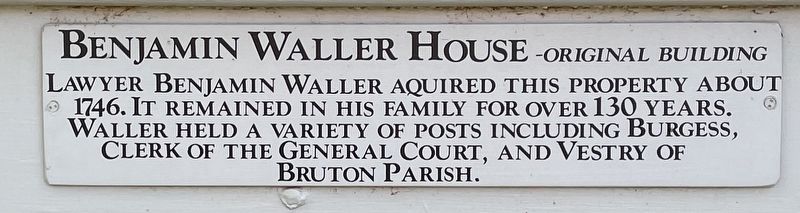 Benjamin Waller House Marker image. Click for full size.