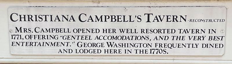Christiana Campbell�s Tavern Marker image. Click for full size.