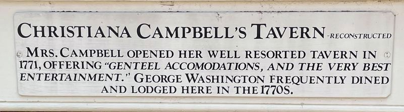 Christiana Campbells Tavern Marker image. Click for full size.