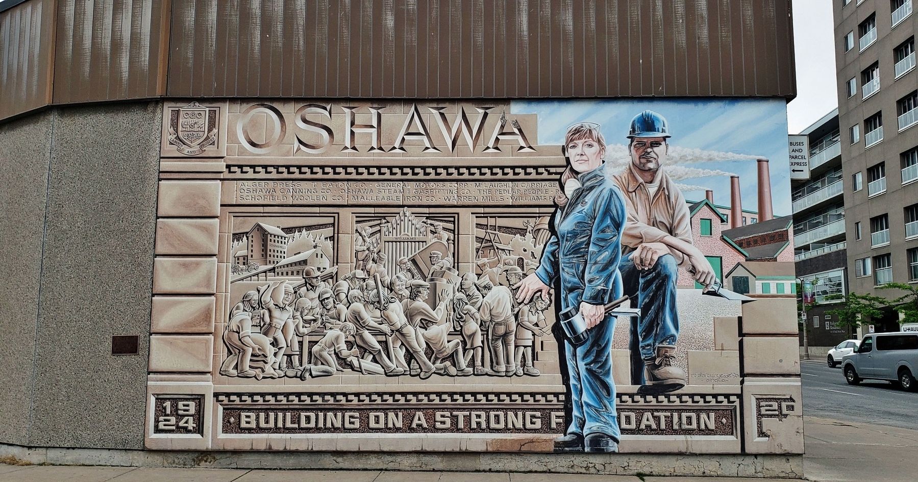 Historical Industry and Labour Mural image. Click for full size.