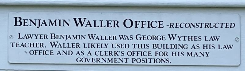 Benjamin Waller Office Marker image. Click for full size.