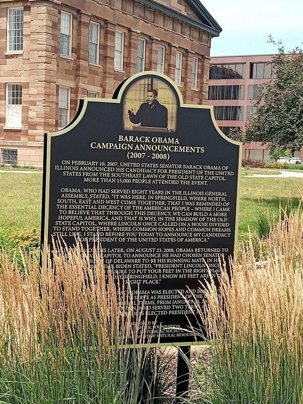 Barack Obama Campaign Announcements Marker. Click for full size. Barack Obama Campaign Announcements Marker image. Click for full size.