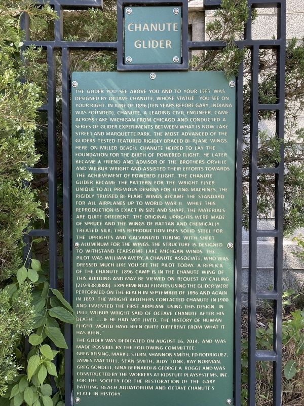Chanute Glider Marker. Click for full size. Chanute Glider Marker image. Click for full size.