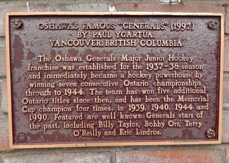 Oshawa's Famous "Generals" Marker. Click for full size. Oshawa's Famous "Generals" Marker image. Click for full size.