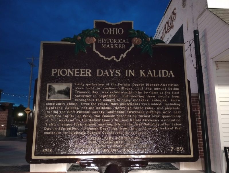 Pioneer Days In Kalida side of marker image. Click for full size.